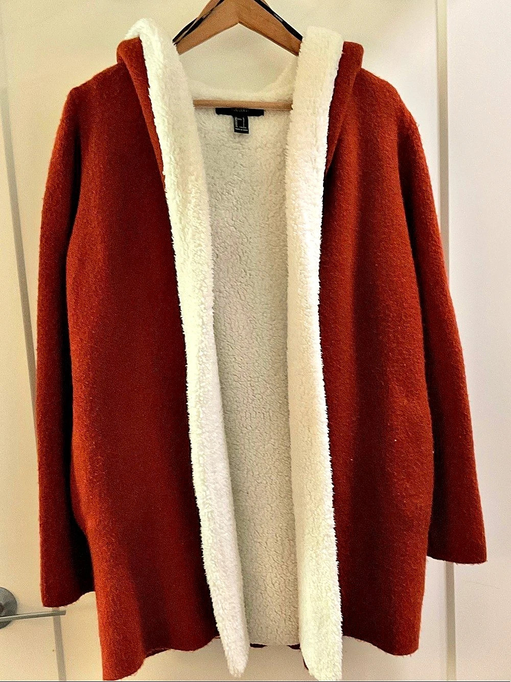 Forever 21 Teddy Hooded Cardigan